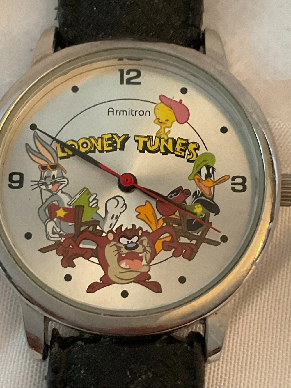 Armitron Looney Tunes Watch with Silver Dial and Multicolor Character Art